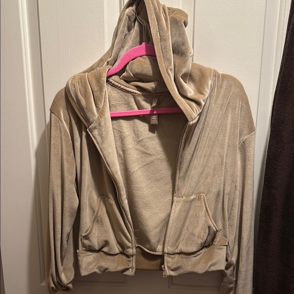 SKIMS honey tan velour Women's Jacket tracksuit top